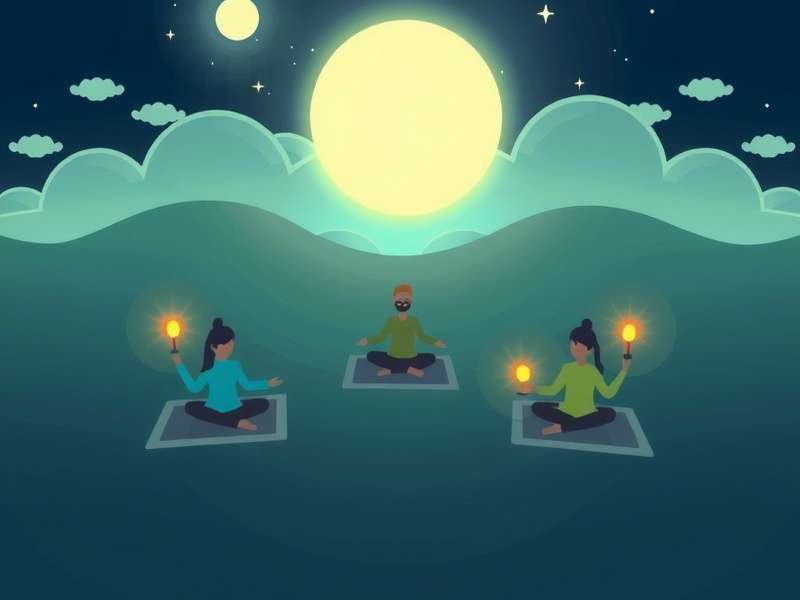 Half Moon Yogi community event with players meditating together